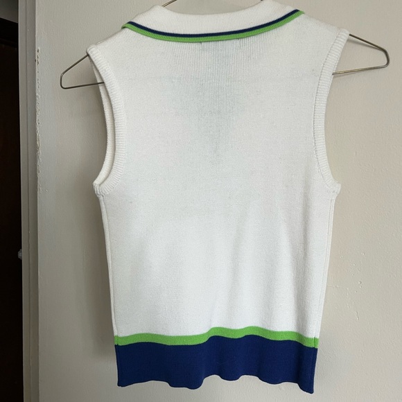 NWT vintage Limited Too White Knit Top with Green and Blue Trim - Picture 4 of 4